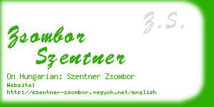 zsombor szentner business card